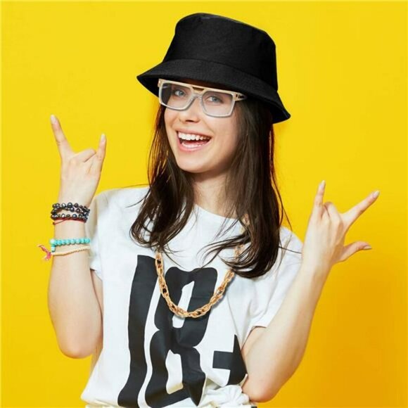 90s Hip Hop Costume Kit Gold Chain Earrings Sunglasses Rapper Party Outfit - Picture 6 of 7